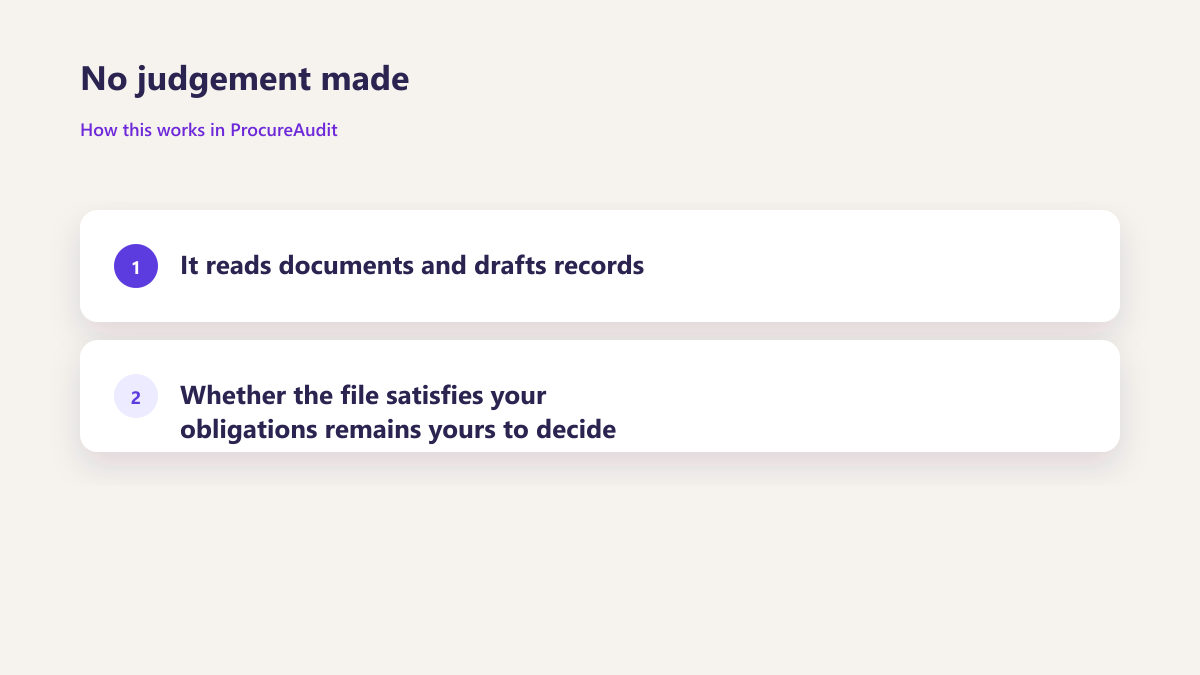 ProcureAudit No judgement made