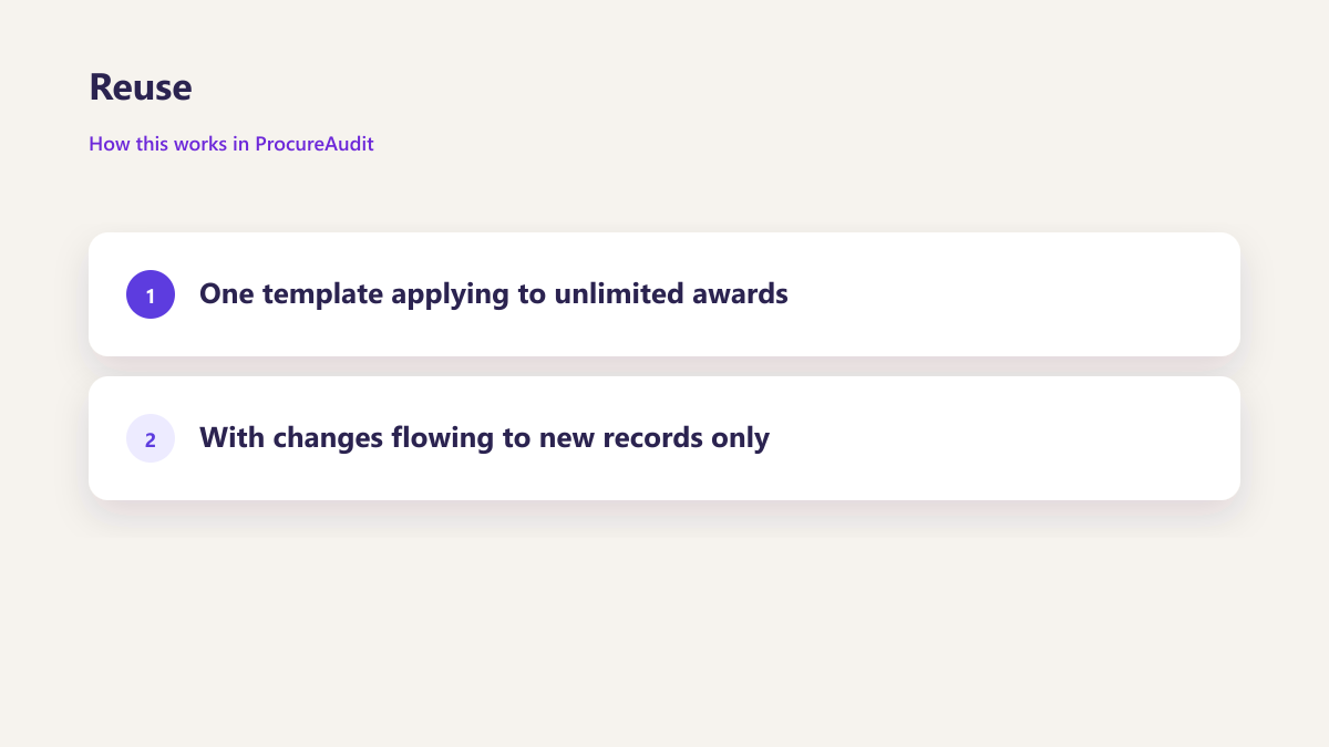 ProcureAudit Reuse