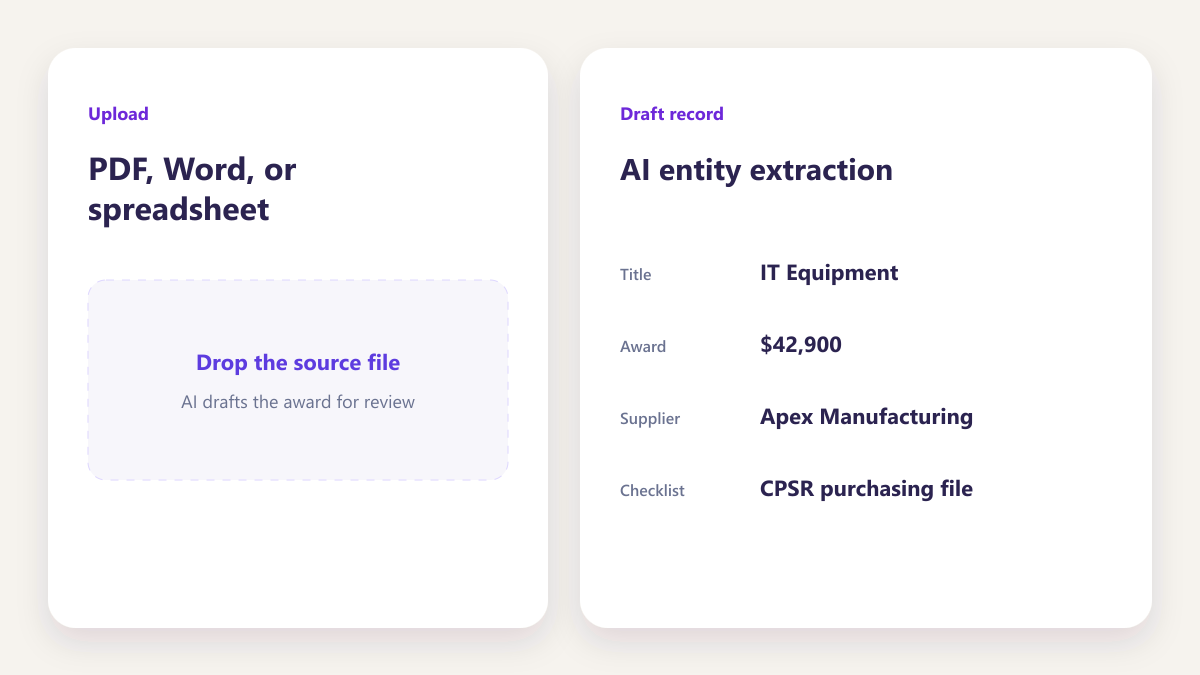 ProcureAudit AI entity extraction