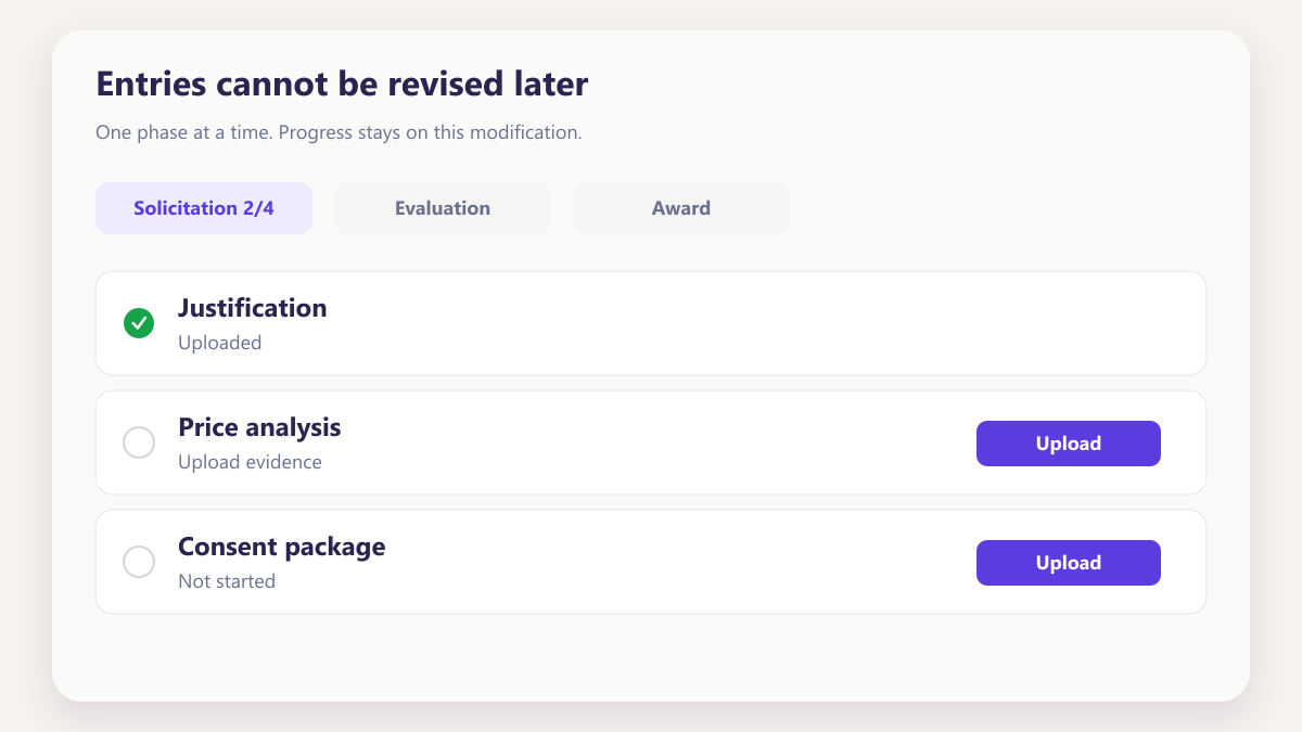 ProcureAudit Entries cannot be revised later