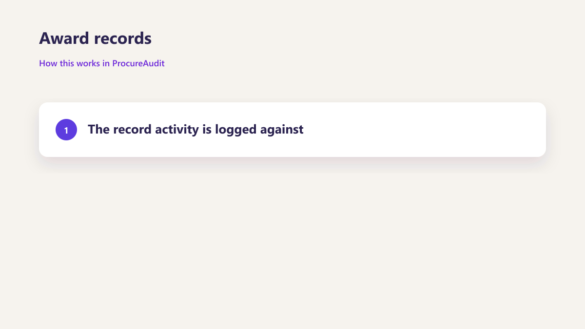 ProcureAudit Award records