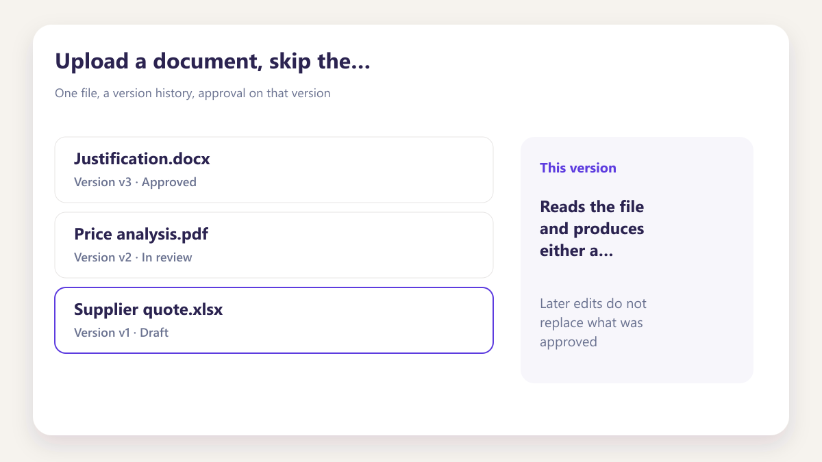 ProcureAudit Upload a document, skip the typing