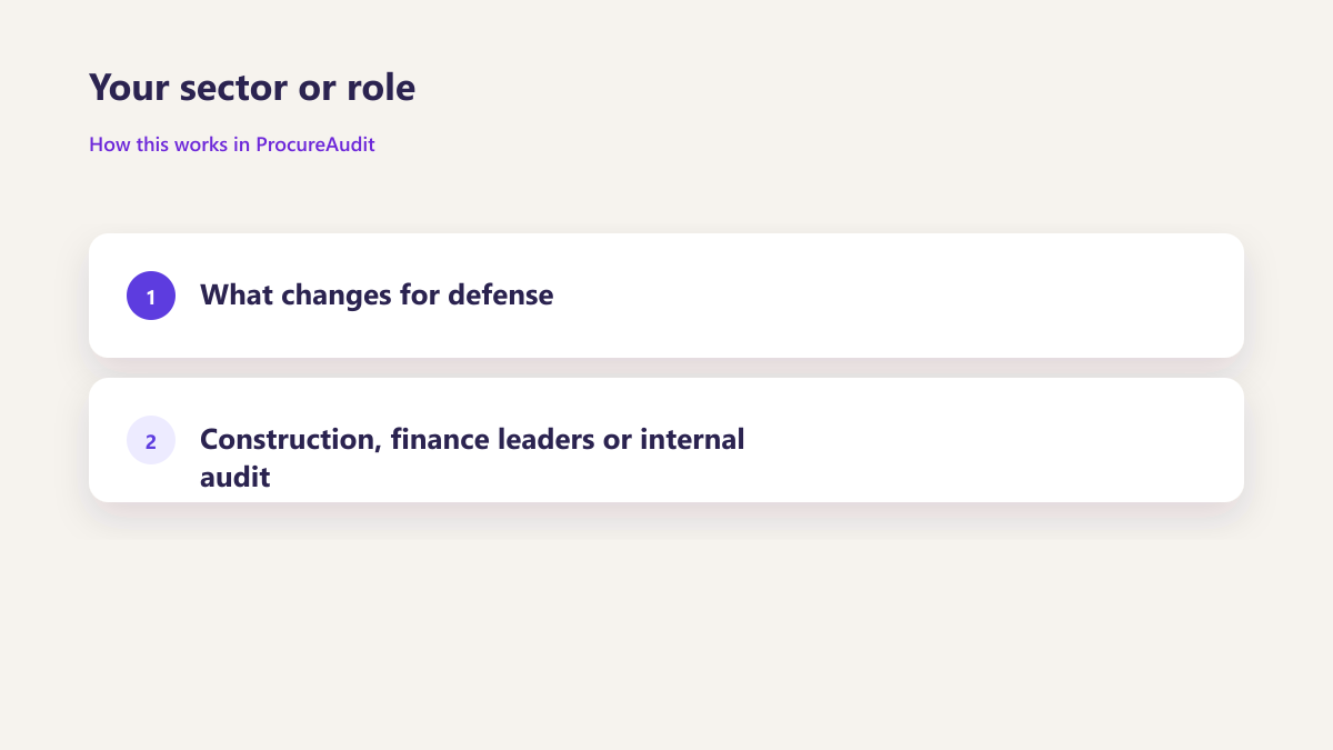 ProcureAudit Your sector or role