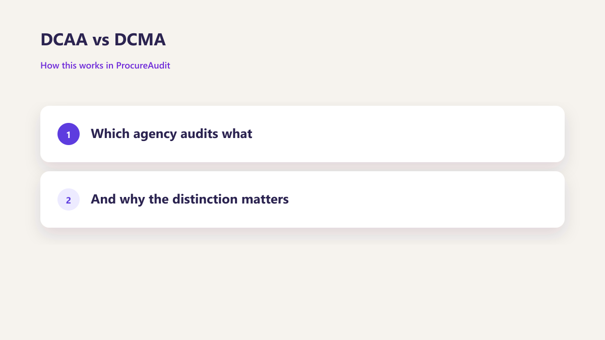 ProcureAudit DCAA vs DCMA