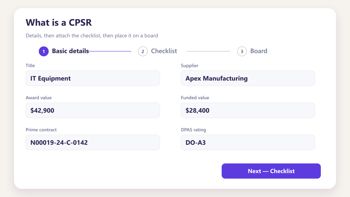 ProcureAudit What is a CPSR