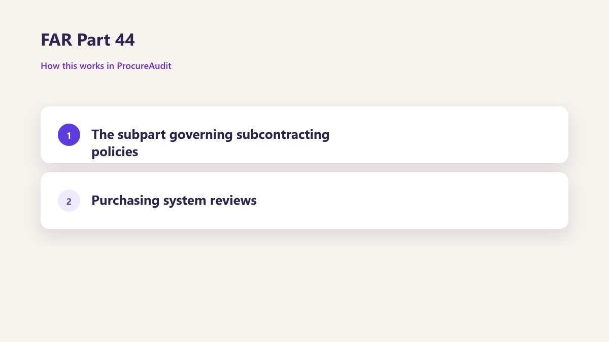 ProcureAudit FAR Part 44