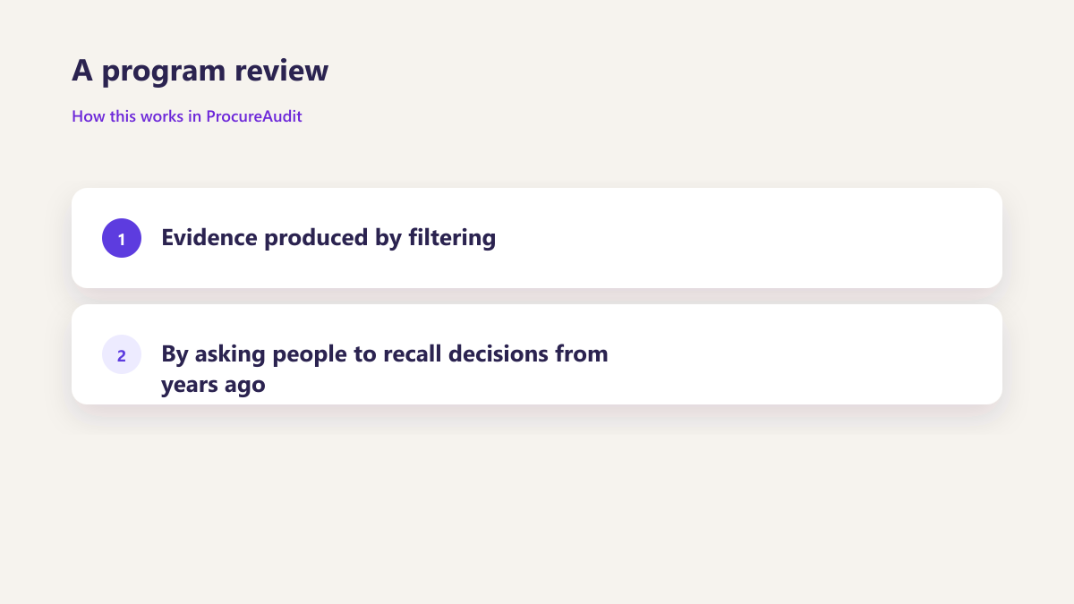 ProcureAudit A program review