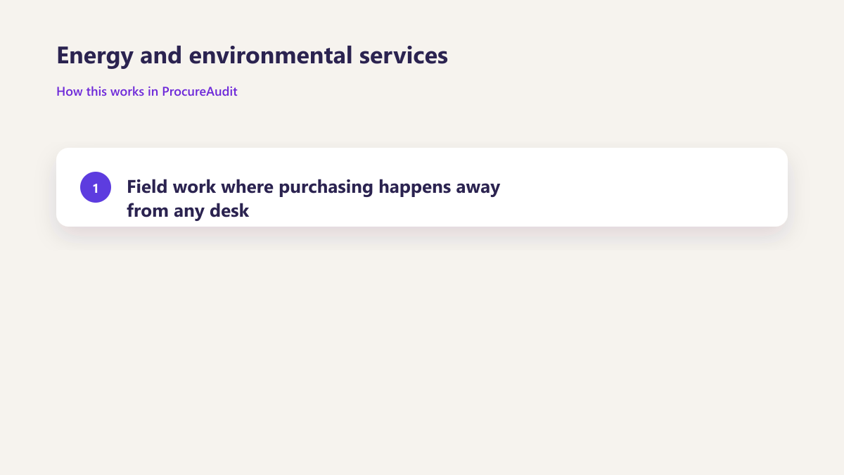 ProcureAudit Energy and environmental services