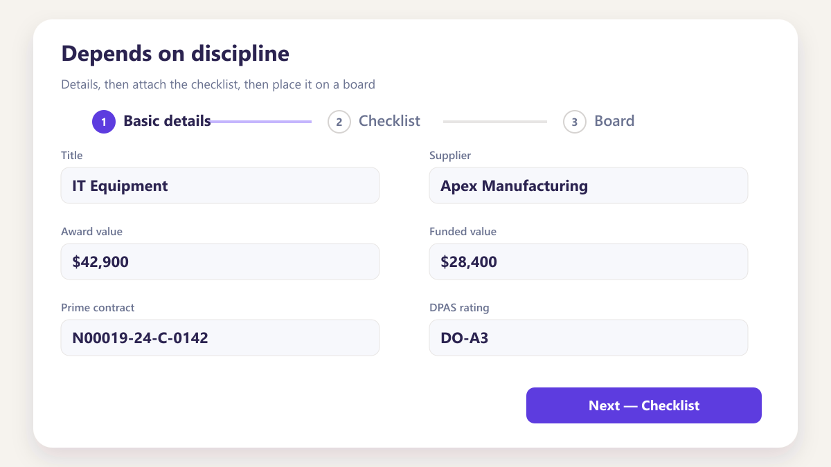 ProcureAudit Depends on discipline
