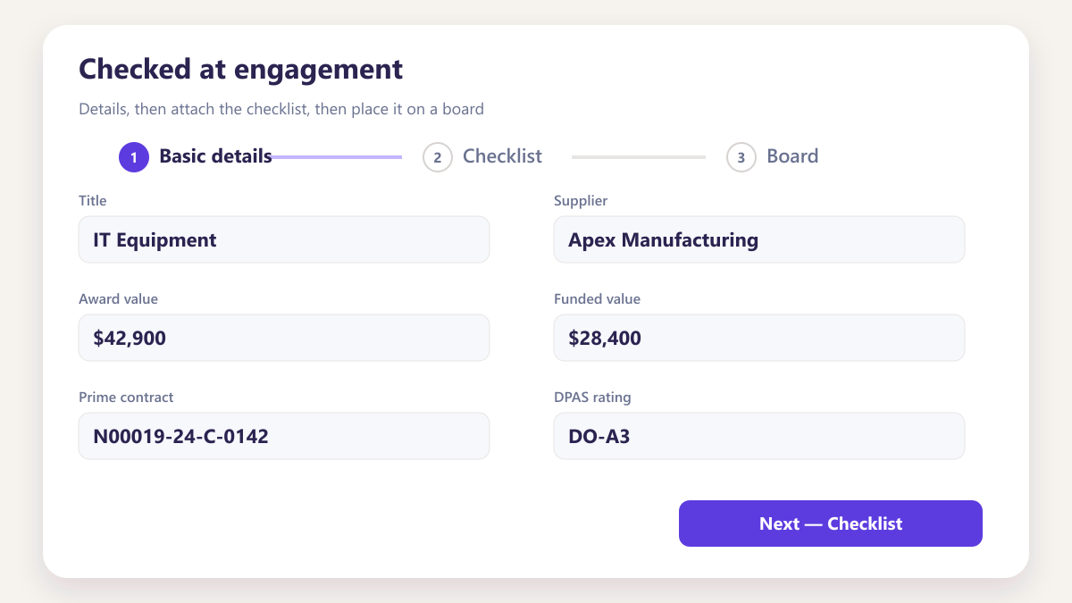 ProcureAudit Checked at engagement