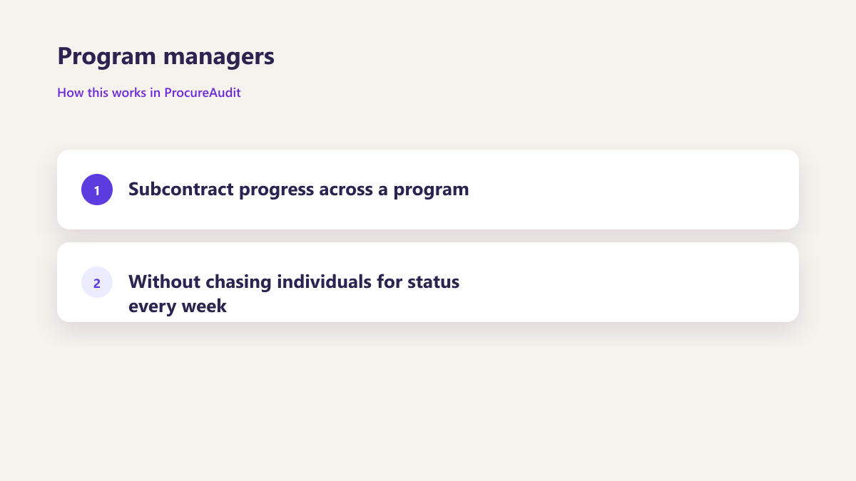 ProcureAudit Program managers